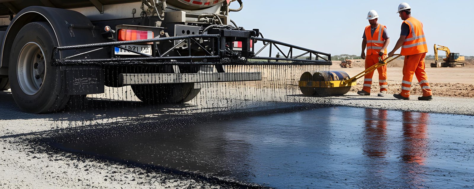 Emulsie bituminoasă turnată din cisternă pe șantier