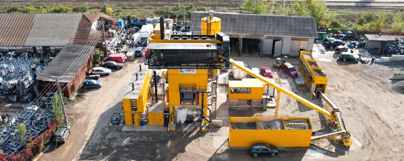 Stație de asfalt Lintec CSD 2500 B montată permanent – vedere panoramică