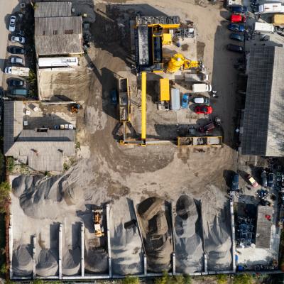Silozuri agregat mineral stație asfalt - Vedere aeriană